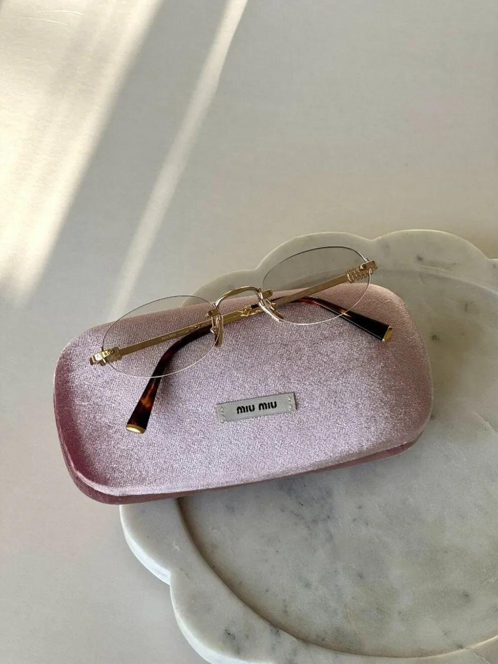 Miu Miu Women Eyeglasses Gold Oval Rimless MUA54S 5AK08N NEW AUTHENTIC